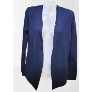 MM. Lafleur Women Open Cardigan Sz M Long Sleeve V-Neck Stretch Casual Black